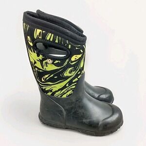 BOGS York Camo Spooky Rain Boot Toddler-Youth Boot Black Yellow Kids 13